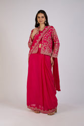 Scarlet Bloom Draped Saree