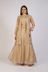 Champagne Glow Embroidered Lehenga Set