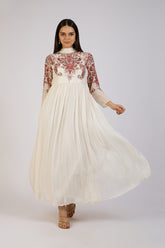 Regal Ivory Embroidered Flair Anarkali
