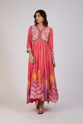 Ombre Crimson anarkali dress
