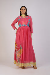 Scarlet Bloom Anarkali
