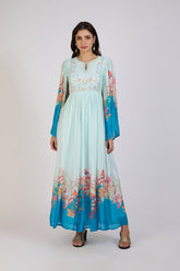 Ocean Embroidered maxi dress