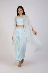 Icy blue draped set
