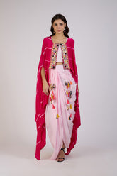 Bohemian Chic Pink Draped Ensemble