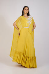 Golden Marigold Draped gown