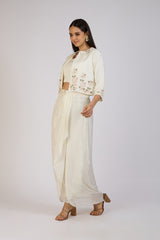 Ivory Grace Draped Skirt Set