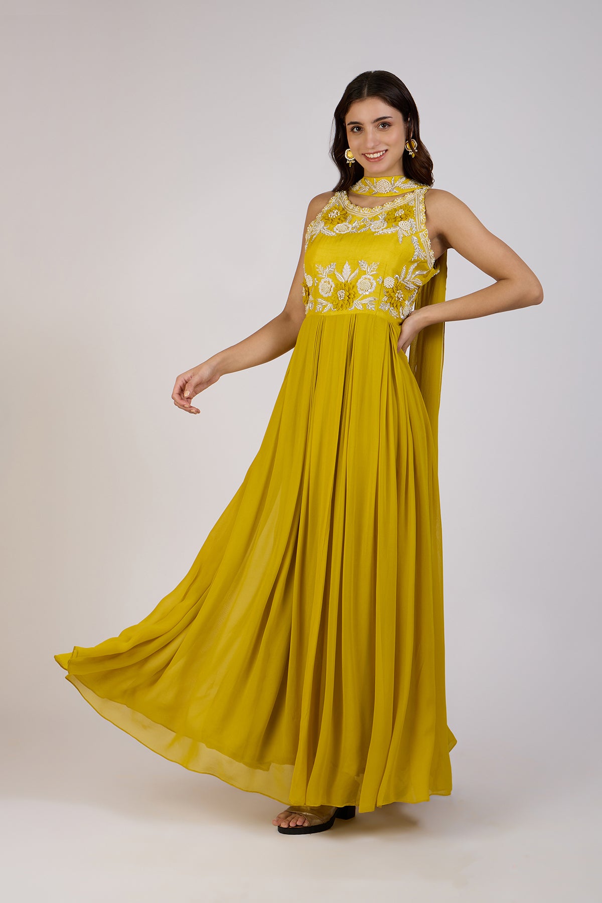 Golden Halter Dress