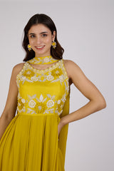Golden Halter Dress