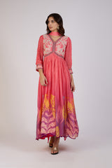 Ombre Crimson anarkali dress