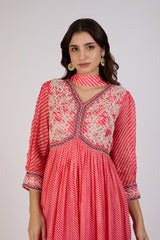 Ombre Crimson anarkali dress