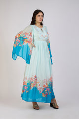 Ocean Embroidered maxi dress