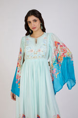 Ocean Embroidered maxi dress