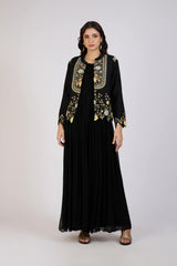 Noir Garden Embroidered Jacket Dress