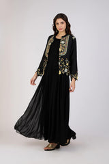 Noir Garden Embroidered Jacket Dress