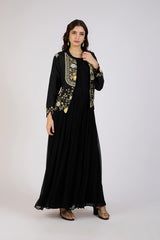 Noir Garden Embroidered Jacket Dress