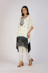 Elegant Ombre Kaftan with Floral Detailing