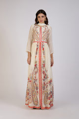 Ivory Elegance Embroidered Anarkali Gown