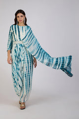 Aura Tie-Dye Draped Gown