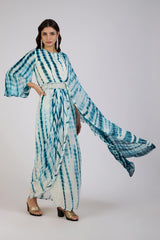 Aura Tie-Dye Draped Gown