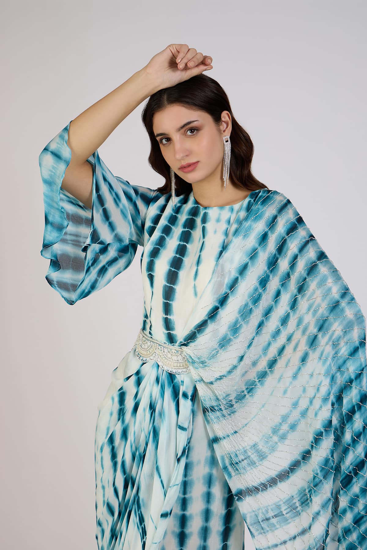 Aura Tie-Dye Draped Gown