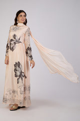 Mystic Lotus Embroidered Gown