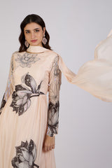 Mystic Lotus Embroidered Gown