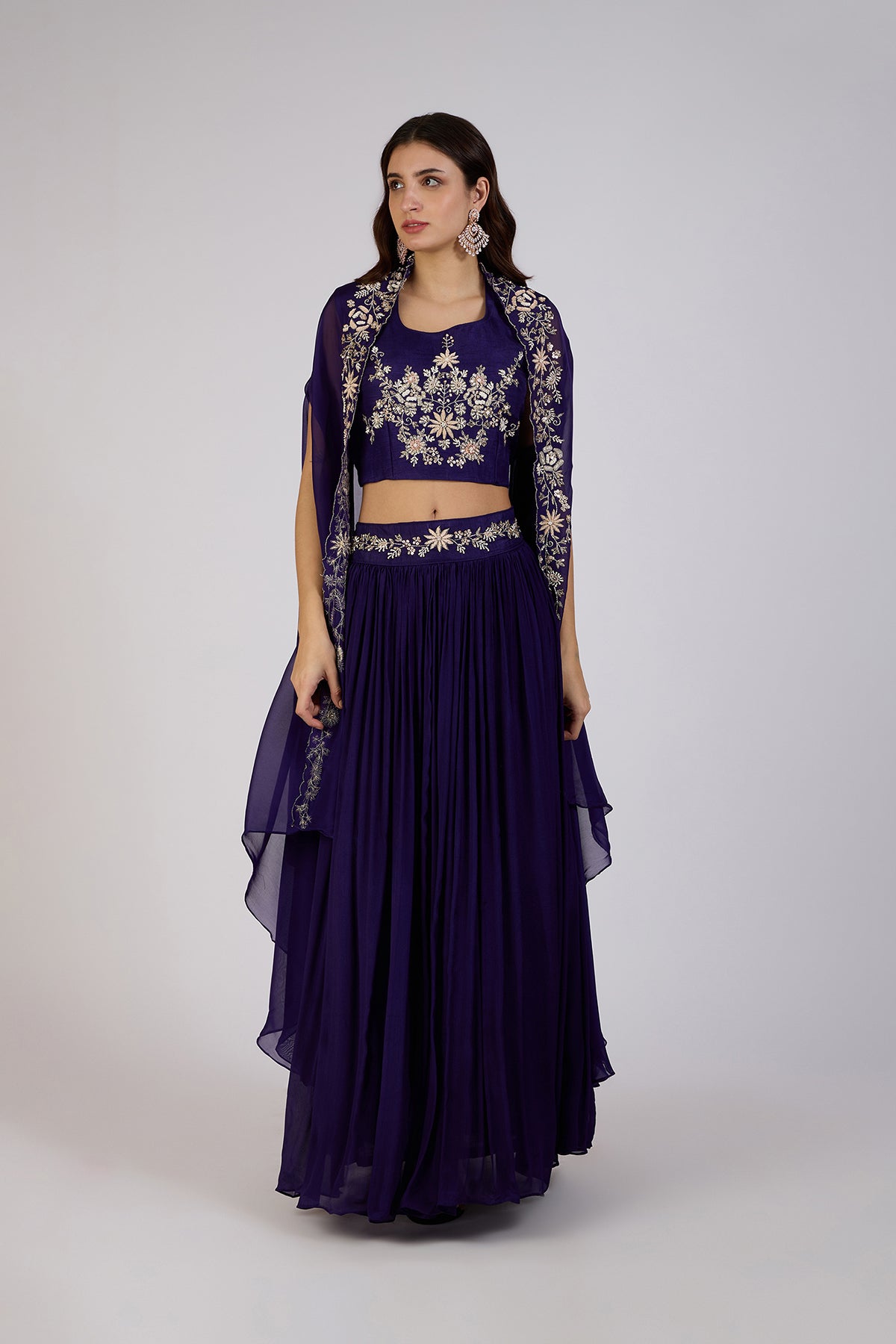 Royal Amethyst Embroidered Lehenga Set