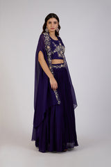Royal Amethyst Embroidered Lehenga Set